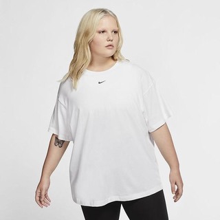 Top Nike Sportswear Essential Maneca Scurta (Plus Size) Dama Albi Negrii | BDEF-05346